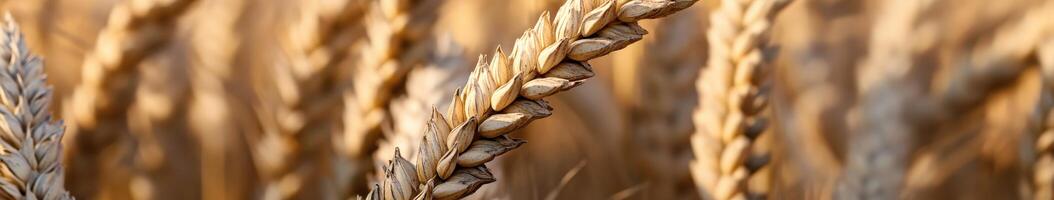 Wheat field ready for harvest in golden afternoon light photo