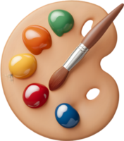 Artist's Palette A vibrant palette with a paintbrush ready to create a masterpiece png
