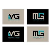 MG minimalist and classic logo set design.MG monogram polygonal and circle shape . MG unique design. vector
