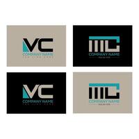MC minimalist and classic logo set design.MC monogram polygonal and circle shape . MC unique design. vector