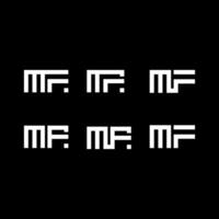MF minimalist and classic logo set design.MF monogram polygonal and circle shape . MF unique design. vector