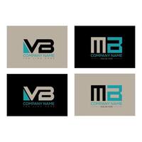 MB minimalist and classic logo set design.MB monogram polygonal and circle shape . MB unique design. vector