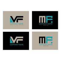 MF minimalist and classic logo set design.MF monogram polygonal and circle shape . MF unique design. vector