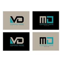 Alphabet initial letter MD DM logo design template . vector