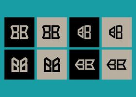 BB minimalist and classic logo set design.BB monogram polygonal and circle shape . BB unique design. vector