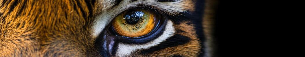Close-up of a tiger's eye showcasing intricate details and vibrant colors photo
