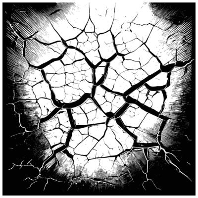 Cracked Ground Texture Illustration