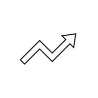 Zigzag arrow line icon in generic style. Market increase sign symbol vector
