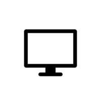 Monitor computer icon isolated on white background. Pc desktop screen sign symbol vector