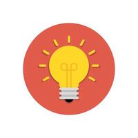 Light bulb, lamp icon in flat design. Insight sign symbol vector
