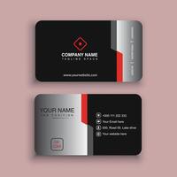 Business card with red triangle shapes design vector
