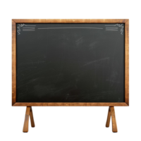 Blackboard with Chalk on Wooden Stand - Transparent Background. png