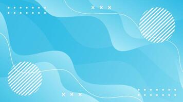 light blue gradient abstract wavy background with geometric shapes. Modern dynamic wallpaper vector