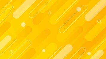 Modern abstract dynamic background with Memphis elements in yellow and orange gradients. geometric graphic design vector