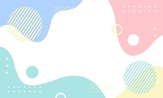 Abstract flat pastel background with geometric shapes vector