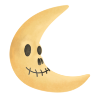Crescent moon character with witch face png