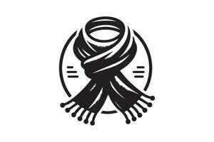 A black and white drawing of a scarf vector