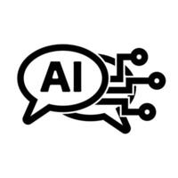 Simple AI chatbot icon vector