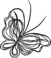 Butterfly outline with linear flat details collection vector