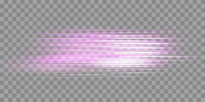 Horizontal speed rays, light neon flow, zoom in motion effect, pink glow speed lines, colorful light trails, stripes. vector
