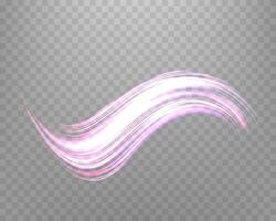 Glowing purple lines. Neon realistic energy speed. Abstract light effect vector