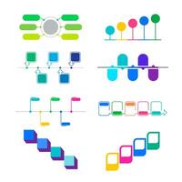set of Infographic simple design, Stroke line Black color vector