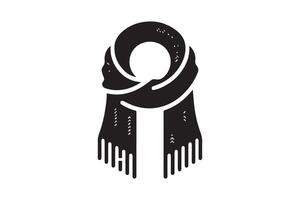A black and white illustration of a scarf vector