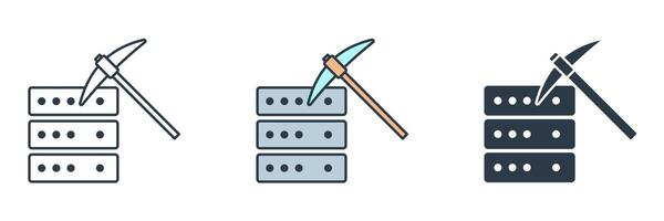 Data mining icon symbol illustration isolated on white background vector
