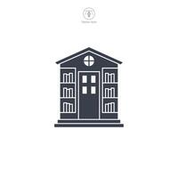 Library building icon symbol illustration isolated on white background vector