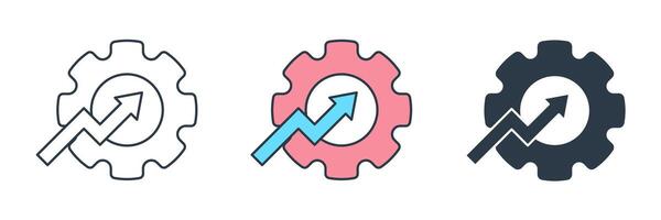 KPI. Key Performance Indicator icon symbol illustration isolated on white background vector