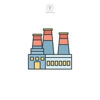 Factory with Smokestacks icon symbol illustration isolated on white background vector