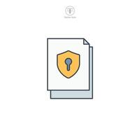 Secure Document icon symbol illustration isolated on white background vector