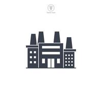 Factory building icon symbol illustration isolated on white background vector