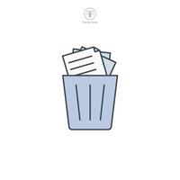 Trash Can Delete Document icon symbol illustration isolated on white background vector
