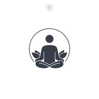 Mediation Pose icon symbol logo illustration isolated on white background vector