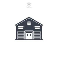Warehouse building icon symbol illustration isolated on white background vector