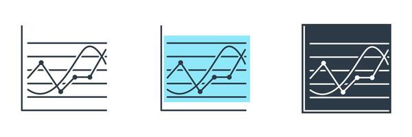 Line graph icon symbol illustration isolated on white background vector