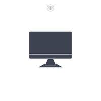 Desktop Computer icon symbol illustration isolated on white background vector