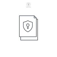 Secure Document icon symbol logo illustration isolated on white background vector