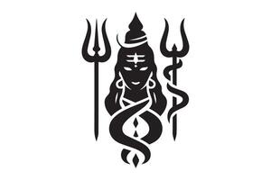 The hindu god shiva is depicted in a black and white design vector