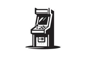 An arcade machine logo with a black and white image vector