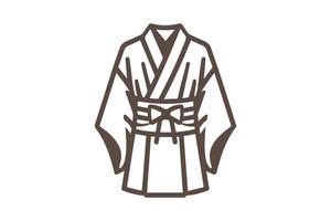 A kimono is shown in a line drawing vector