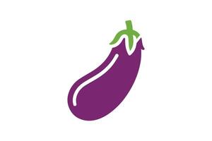 An eggplant is shown in a flat design vector