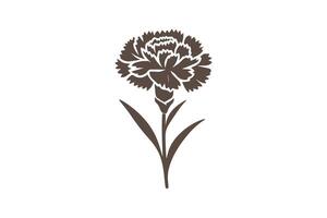 A flower is shown in a black and white drawing vector
