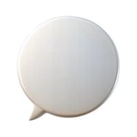 3D illustration of a circular speech bubble isolated on a transparent background. Ideal for communication and messaging concepts. png