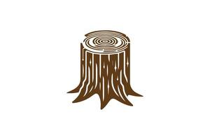 Logo of a tree stump with a spiral pattern vector