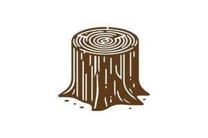 Logo of a tree stump with a spiral pattern vector