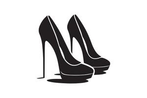 A pair of high heeled shoes on a white background vector