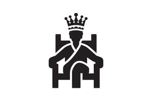 The king is sitting on a throne with a crown on his head vector