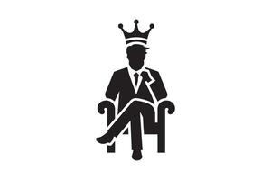 A silhouette of a man in a suit sitting on a throne vector